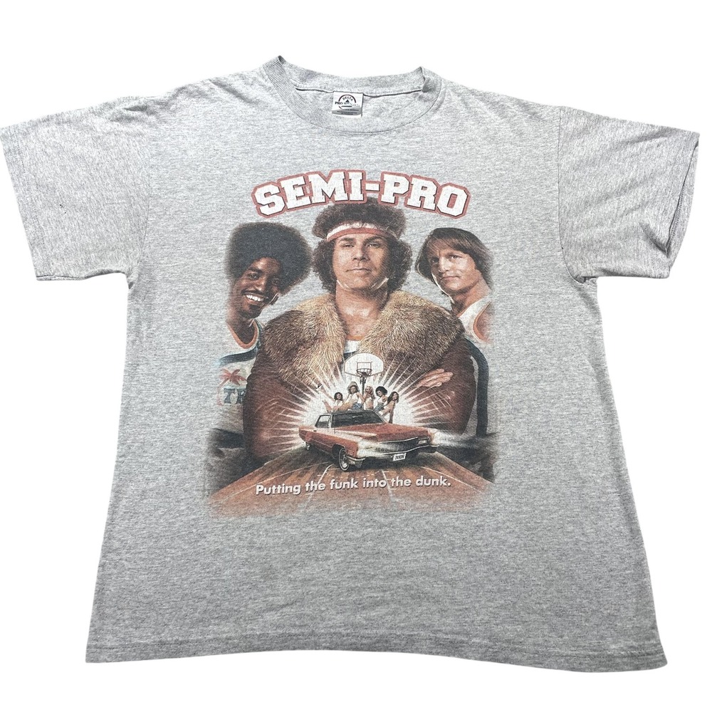 Semi-Pro Movie Shirt Mens Medium Gray‎ Delta Basketball Graphic Comedy Tee VTG